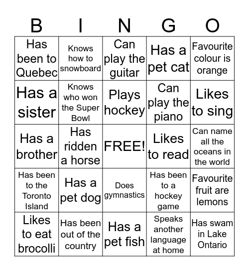 ACC BINGO! Bingo Card