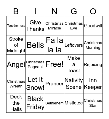 Christmas Bingo Card