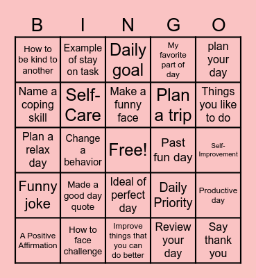 Having a good day! Bingo Card