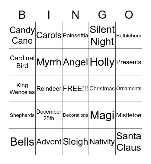 Christmas BINGO Card