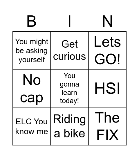 Tech TTT BINGO Card