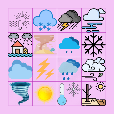 THE WHEATHER BINGO Card