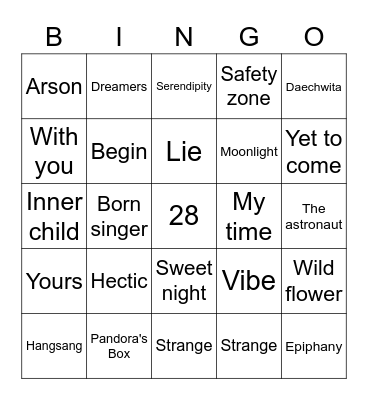 @MARKIEE_POO Bingo Card
