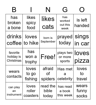 Ignite Youth Bingo Card