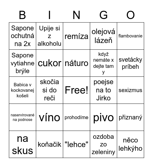 Babica v Sapik Bingo Card