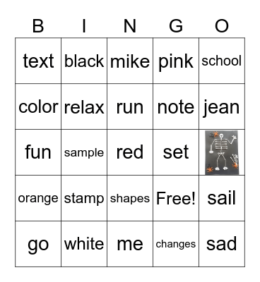 Stamping Bingo Card