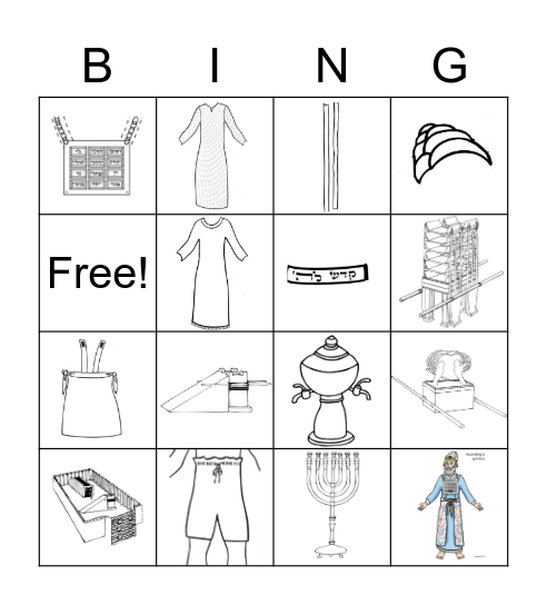 Kohen and Mishkan Bingo Card