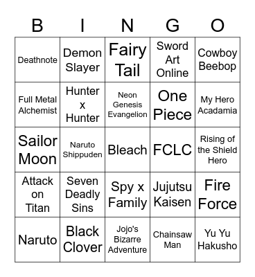 Oh! I know this! Bingo Card
