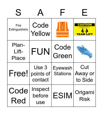 Safety Bingo Card