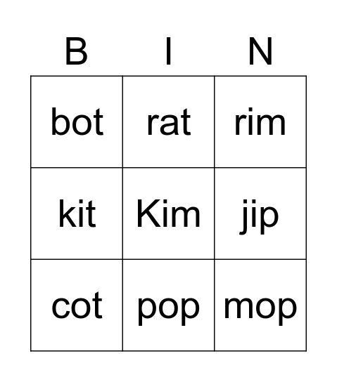 Bingo Card