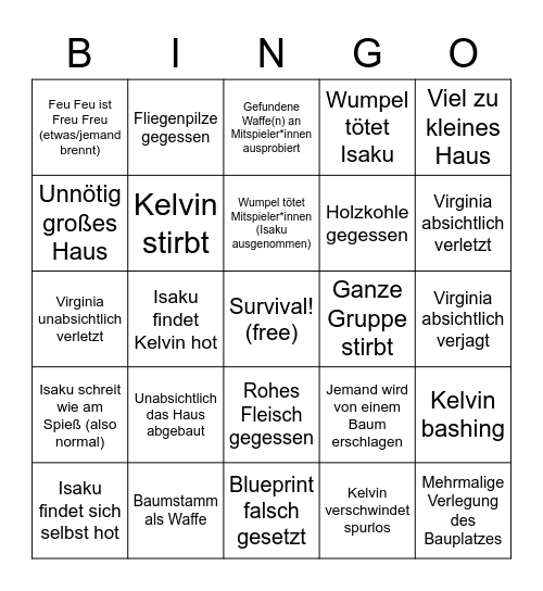 Forest Bingo Card