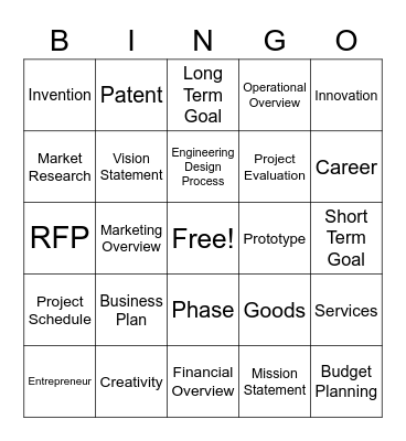 QFS- February Vocabulary Bingo Card