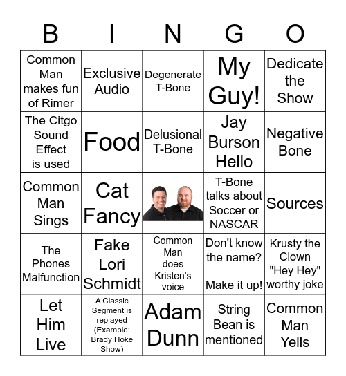 Common Man and Company Bingo Card