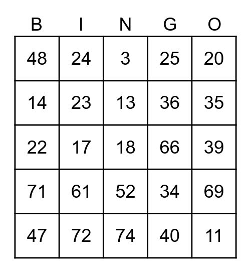 It's SPRING Bingo Card