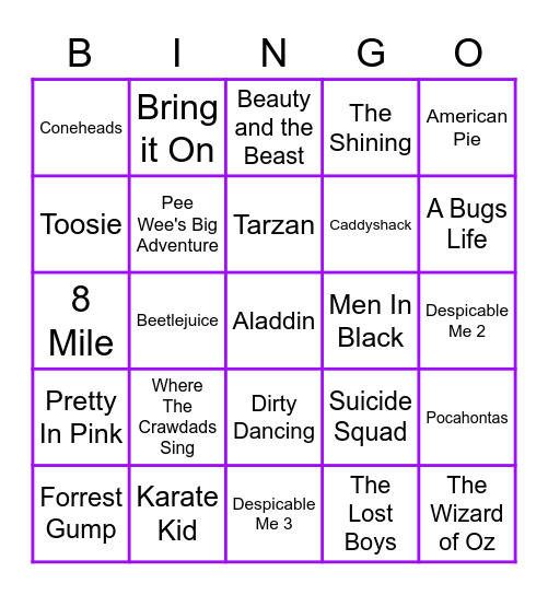 Movie Music Bingo Card