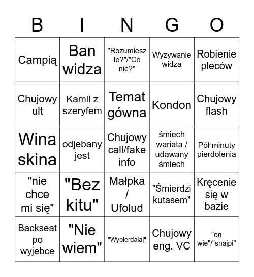 Mamm0n Strim Solo Valo Bingo Card