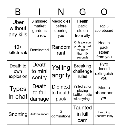 Evie Bingo Card