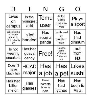 GBM Bingo! Bingo Card