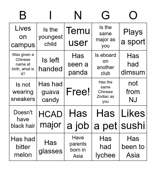 GBM Bingo! Bingo Card