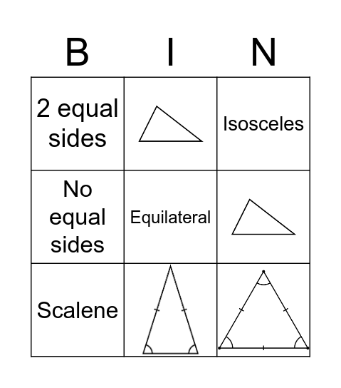 Triangles Bingo Card