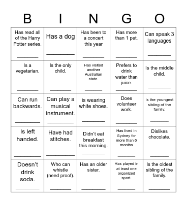 Find Someone Who... Bingo Card