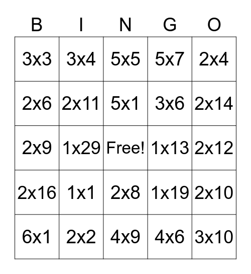 X-Puzzles Bingo: 4th Grade-2 Bingo Card