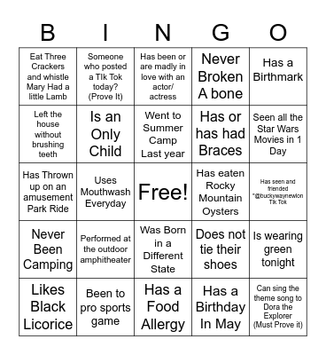 FCC YG People Bingo Card