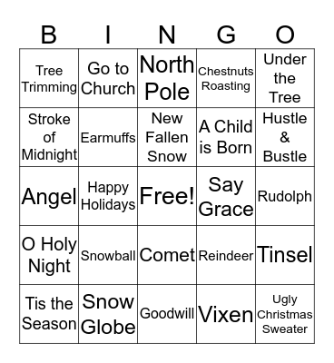CHRISTMAS BINGO Card
