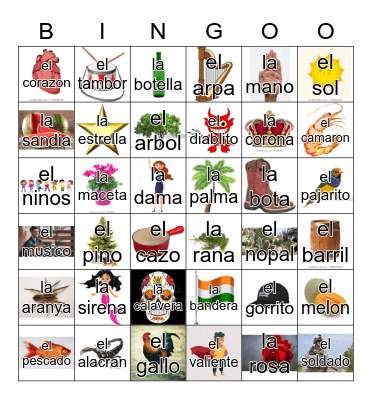 Loteria Mi Pueblito Bingo Card