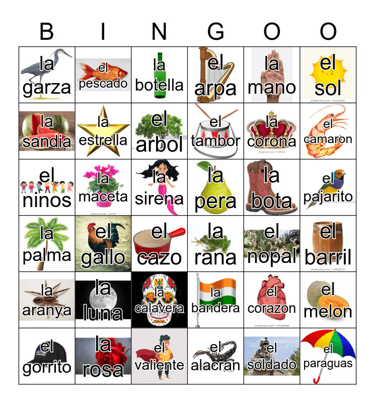 Loteria Mi Pueblito Bingo Card