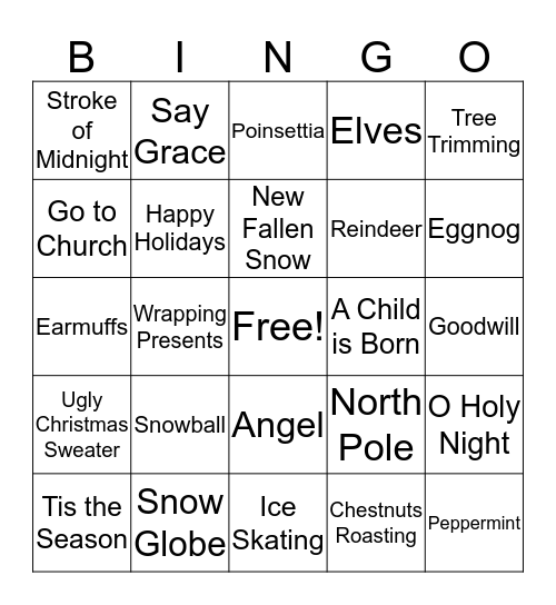 CHRISTMAS BINGO Card