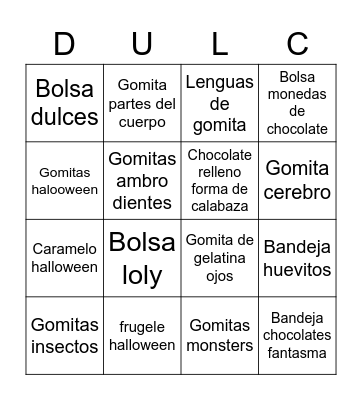 Dulces Costa y Ambrosoli Bingo Card