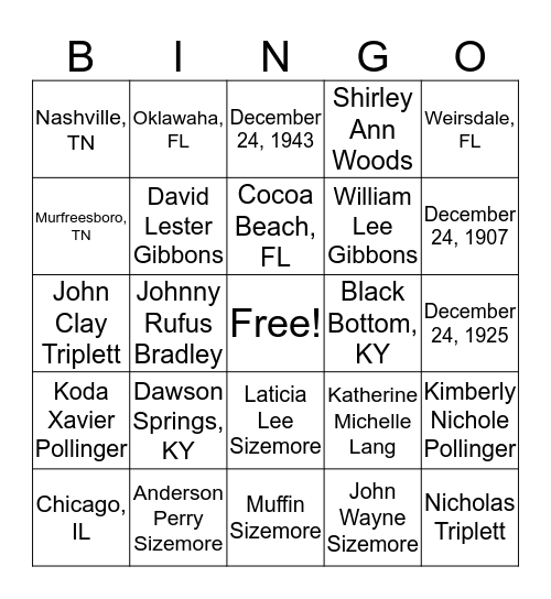 90th Birthday Bingo Bonanza Bingo Card