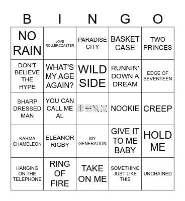 RUINED WITH ONE LETTER Bingo Card