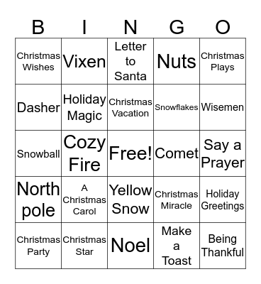 CHRISTMAS BINGO Card