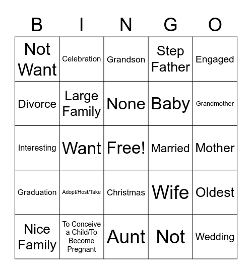 ASL Unit #4 Bingo Card