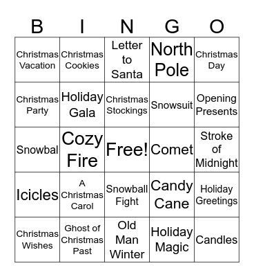 CHRISTMAS BINGO Card