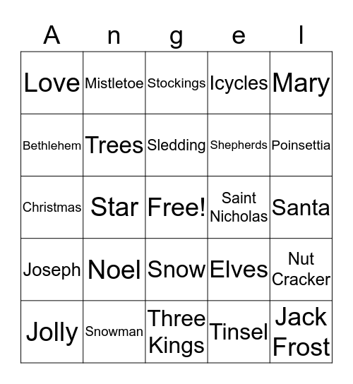 Christmas Bingo Card
