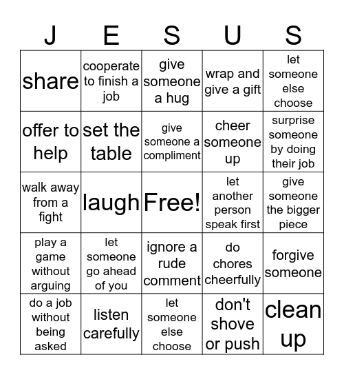 Christmas Time Bingo Card