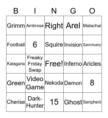 Chronicles of Nick Bingo Card
