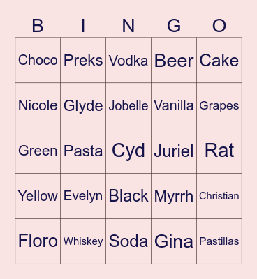 BAAS Bingo Card