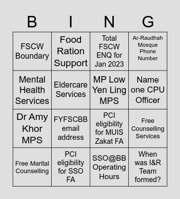 UntitledI&R Team Resources 2023 Bingo Bingo Card