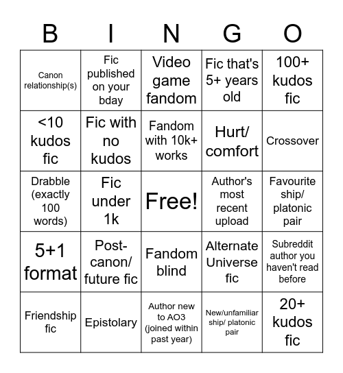 Bingo Card