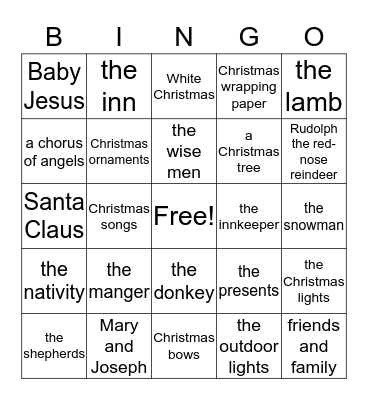 Christmas Bingo Card