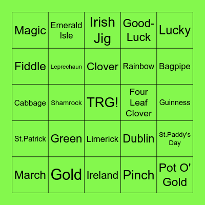 Happy St. Patrick's Day! Bingo Card