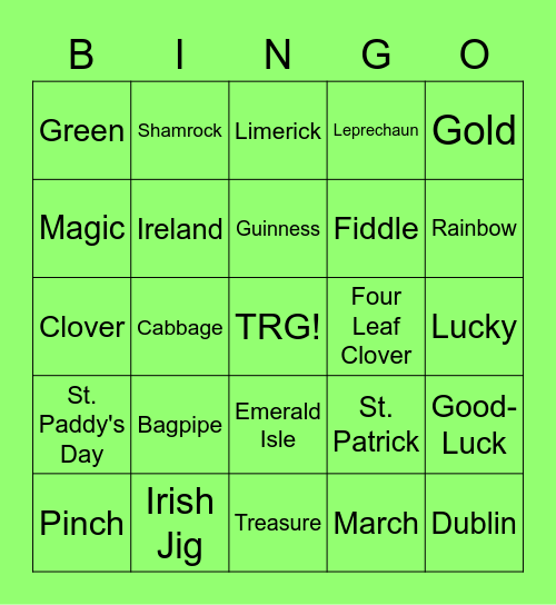 Happy St. Patrick's Day! Bingo Card