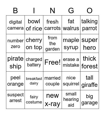 /r/ word bingo Card