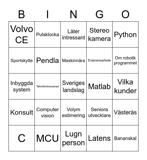 Ludwig Intervju Bingo Card