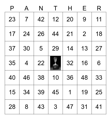 Middle School Month Bingo Card