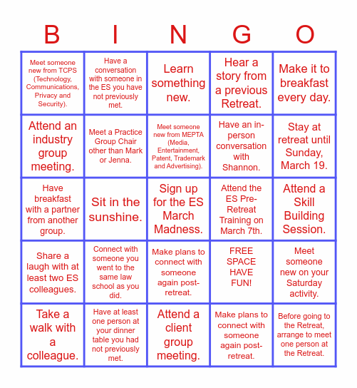 ES AAR BINGO Card